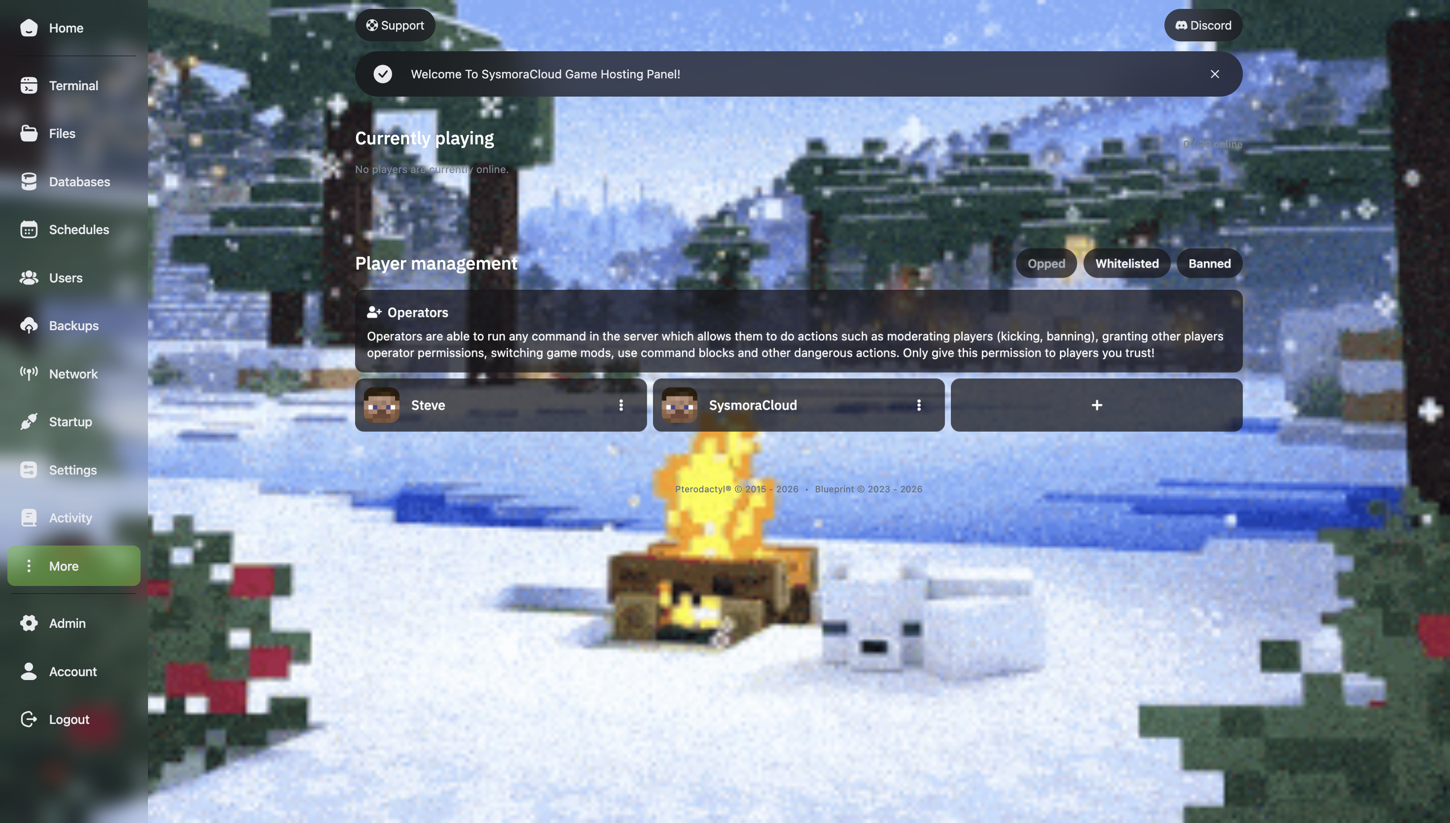 SysmoraCloud Game Panel - Player Manager